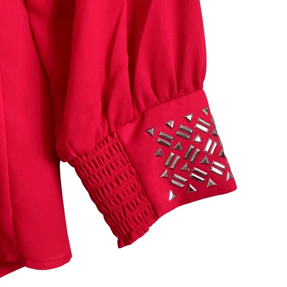 Alfani embellished Pleated Blouse - Picture 3 of 4